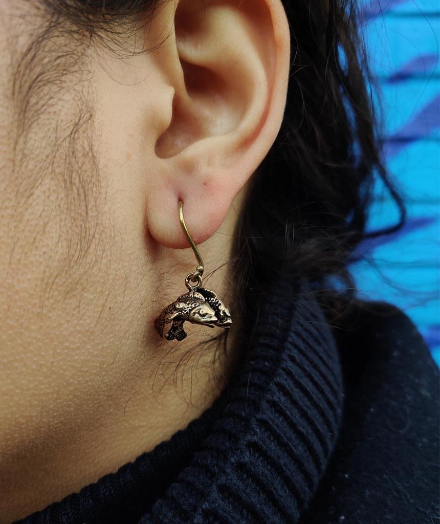 Gold Mini Fish Earrings