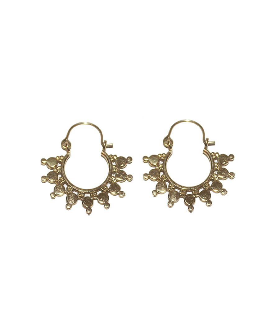 Gold Mini Sun Earrings