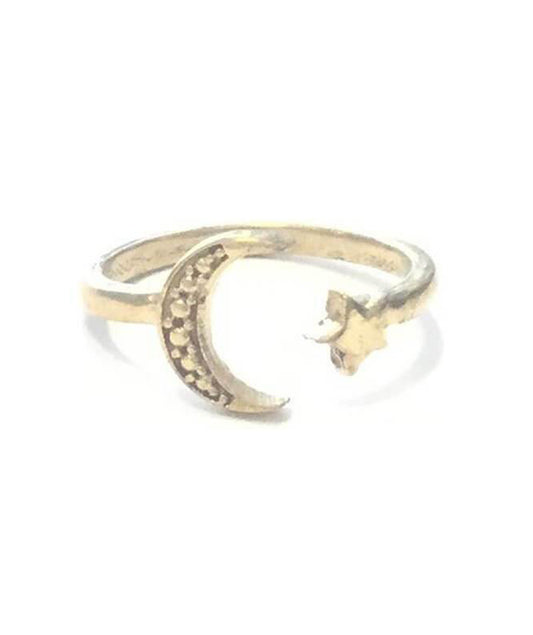 Gold Moon and Star Ring