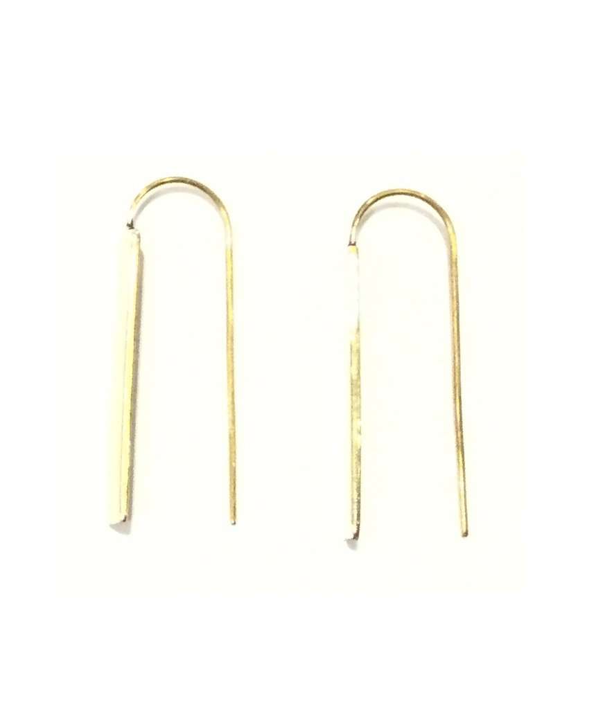 Gold Rectangular Drop Earrings