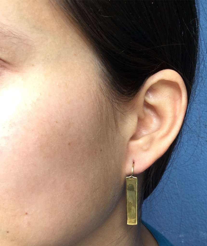 Gold Rectangular Drop Earrings