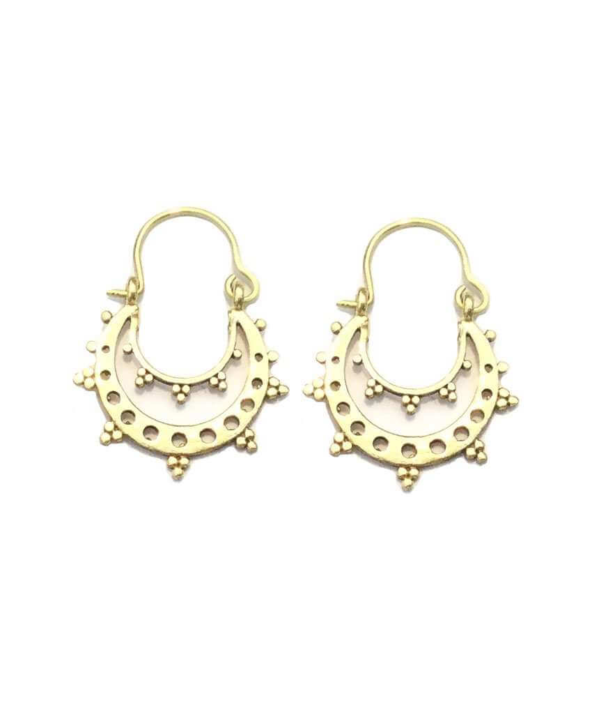 Gold Round Boho Earrings