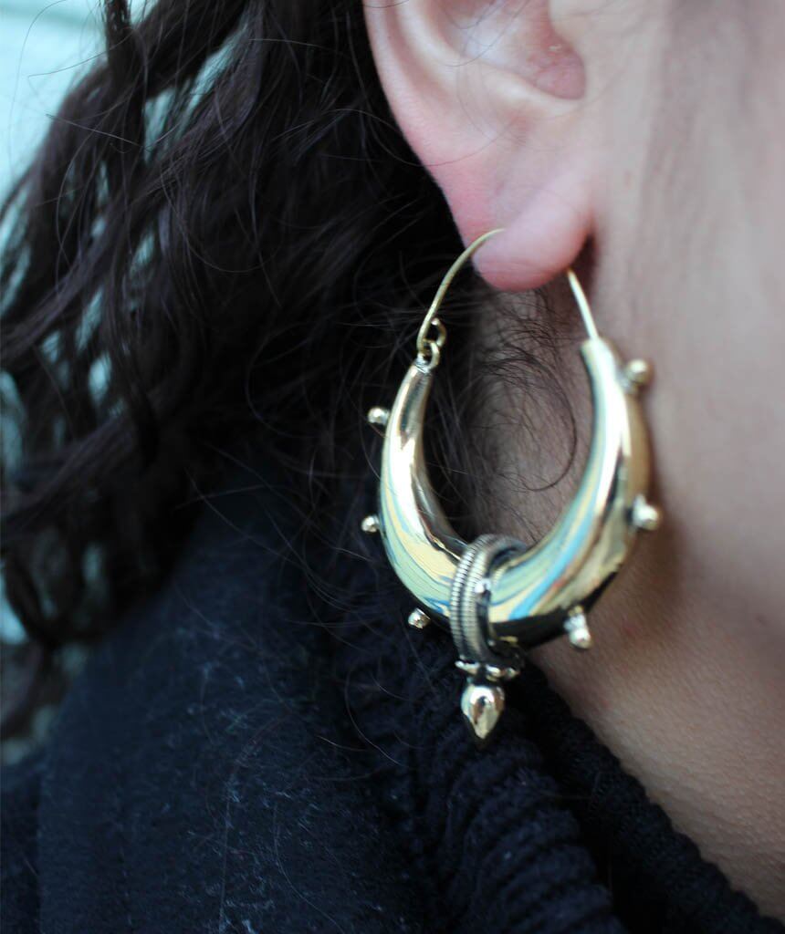 Gold Small Mandala Hoop Earrings