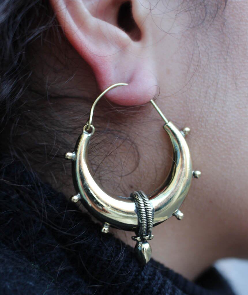 Gold Small Mandala Hoop Earrings