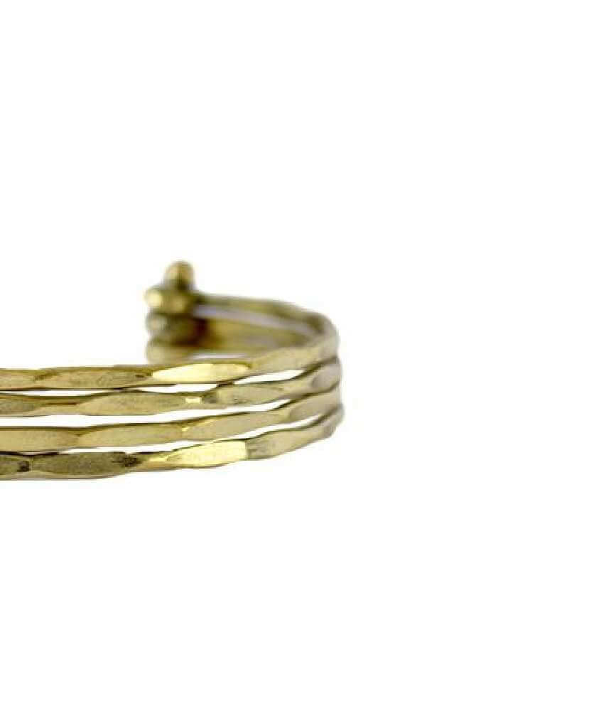 Gold Small Multistrand Statement Brass Cuff