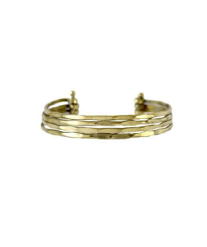Gold Small Multistrand Statement Brass Cuff