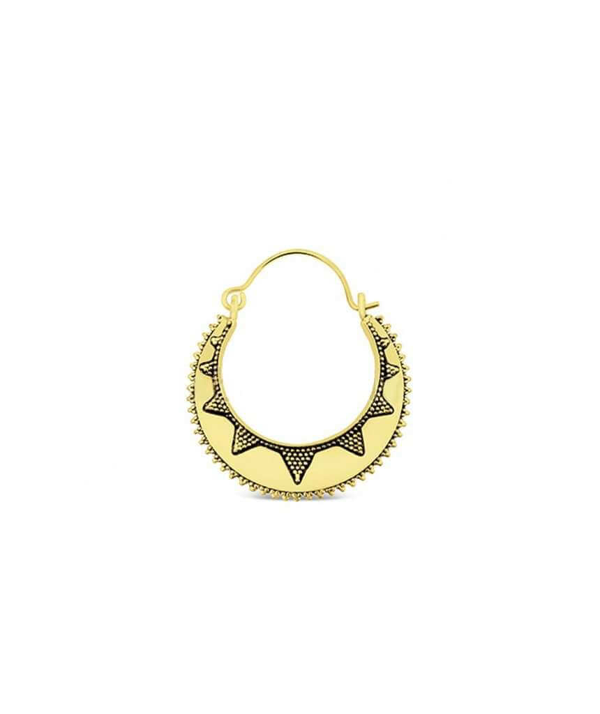 Gold Small Semi Circular Sun Earrings