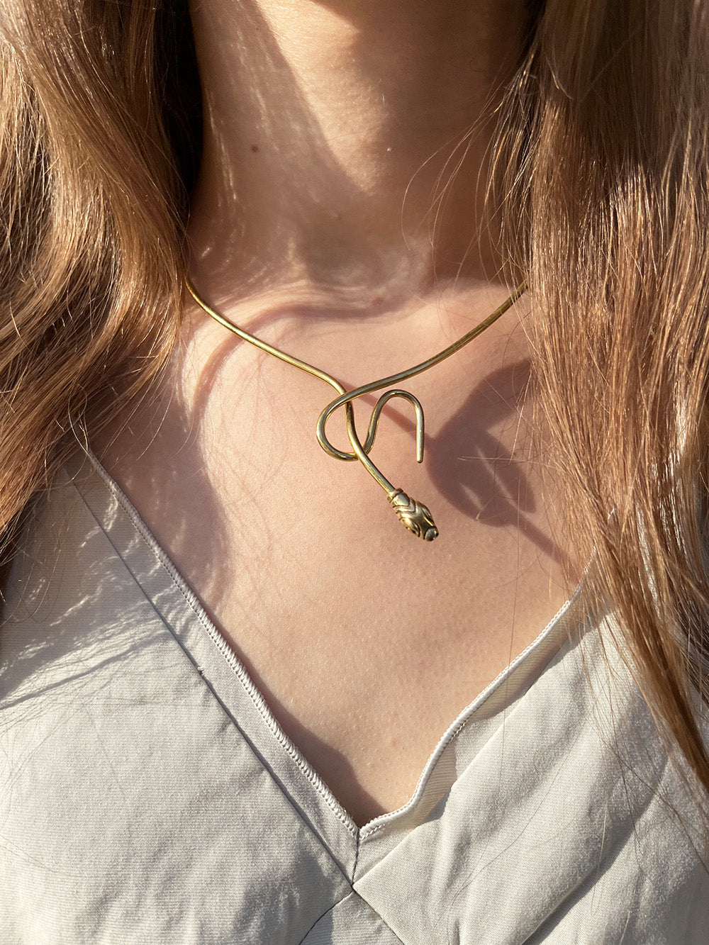 Gold Snake Choker Necklace