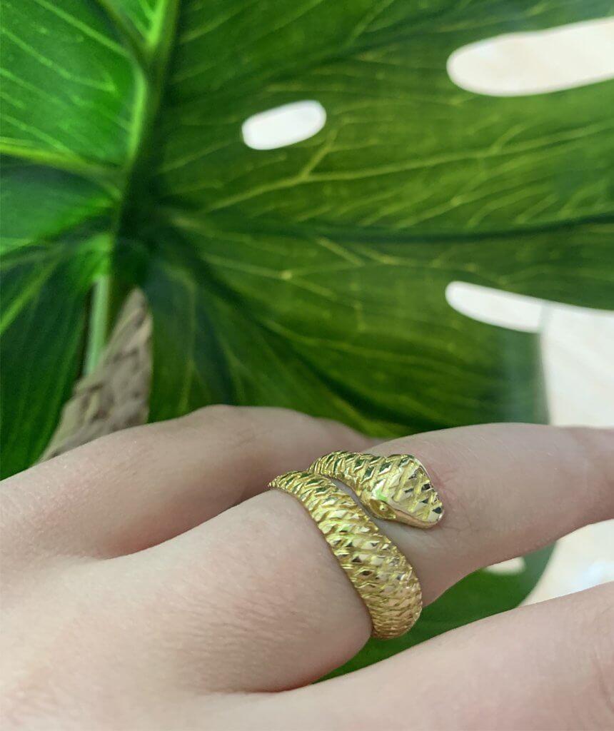 Gold Snake Wrap Ring