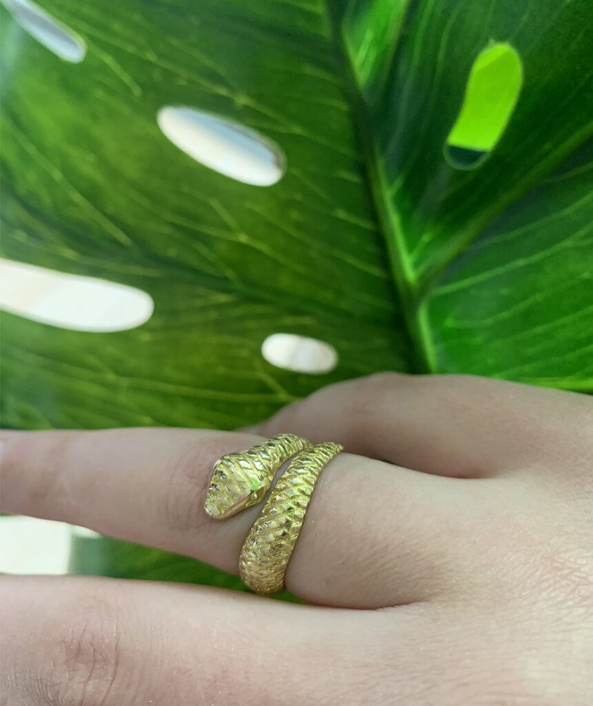 Gold Snake Wrap Ring