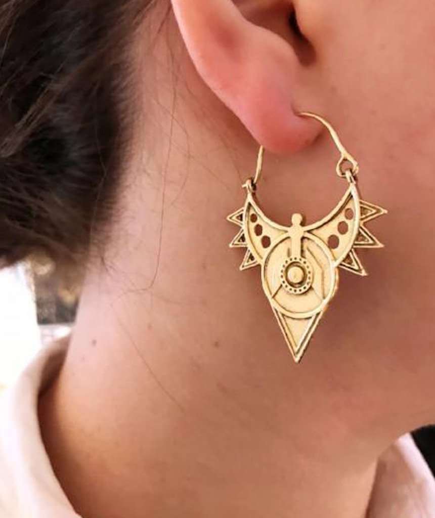 Gold Spatial Earrings