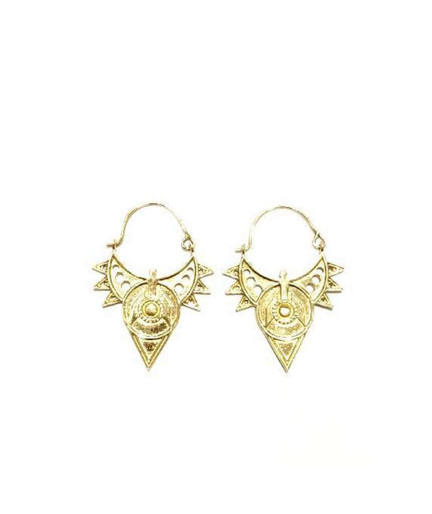 Gold Spatial Earrings