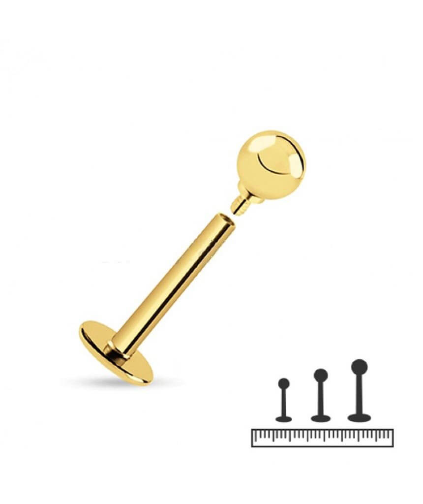 Gold Stainless Steel Labret Piercing