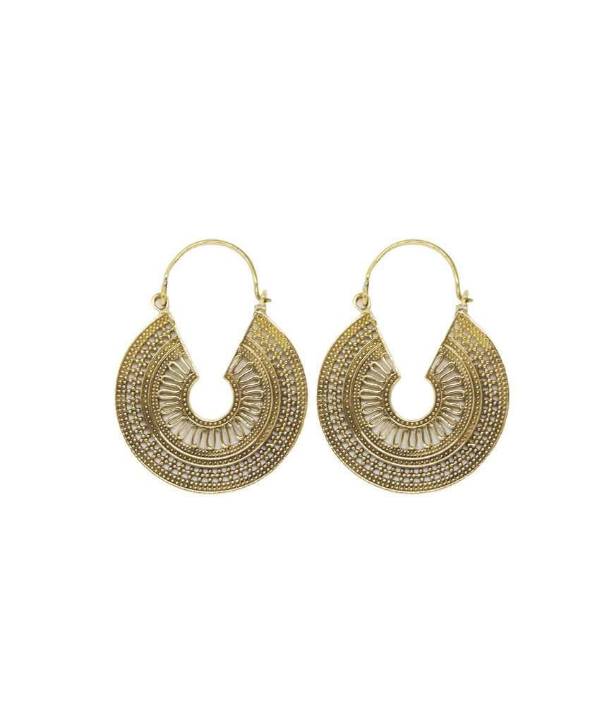 Gold Sun Dial Earrings