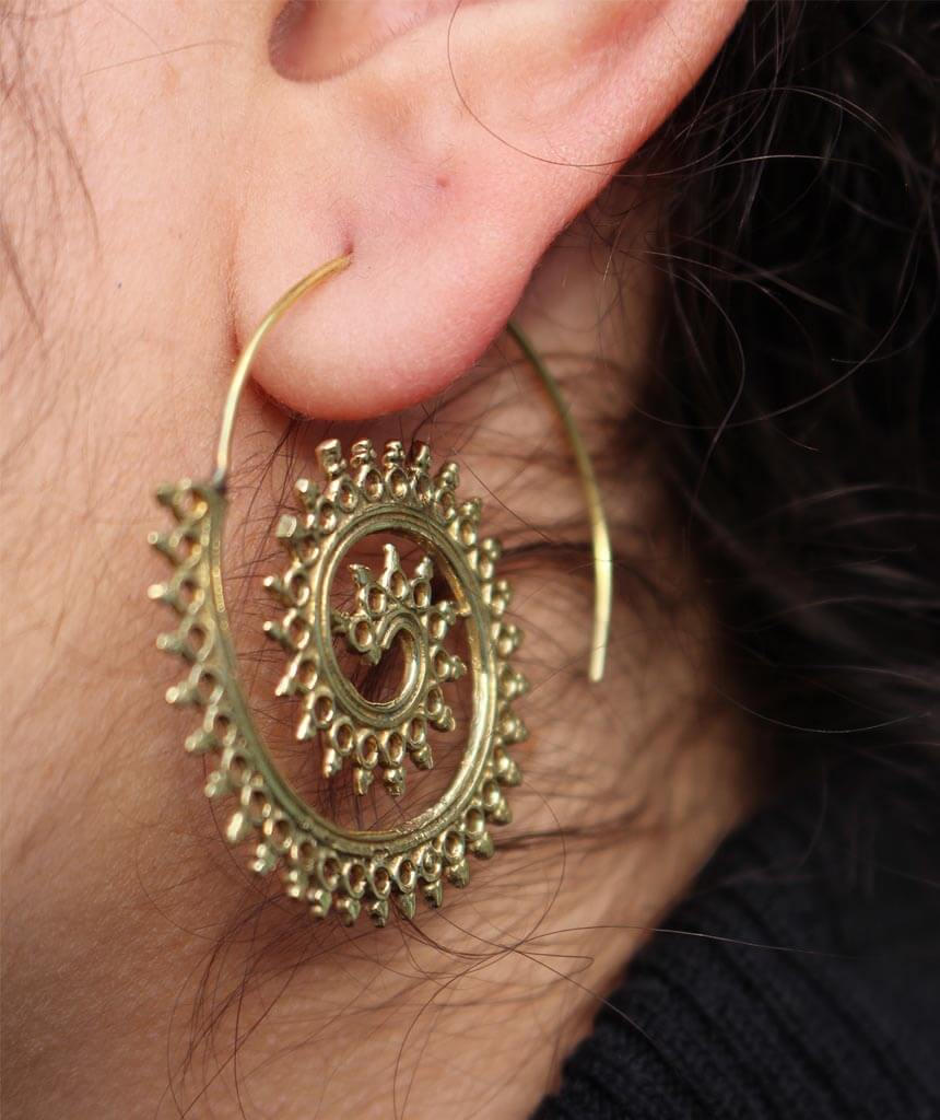 Gold Swivel Hoop Earrings