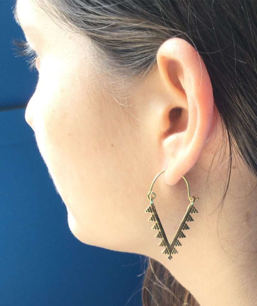 Gold Triangle Earrings