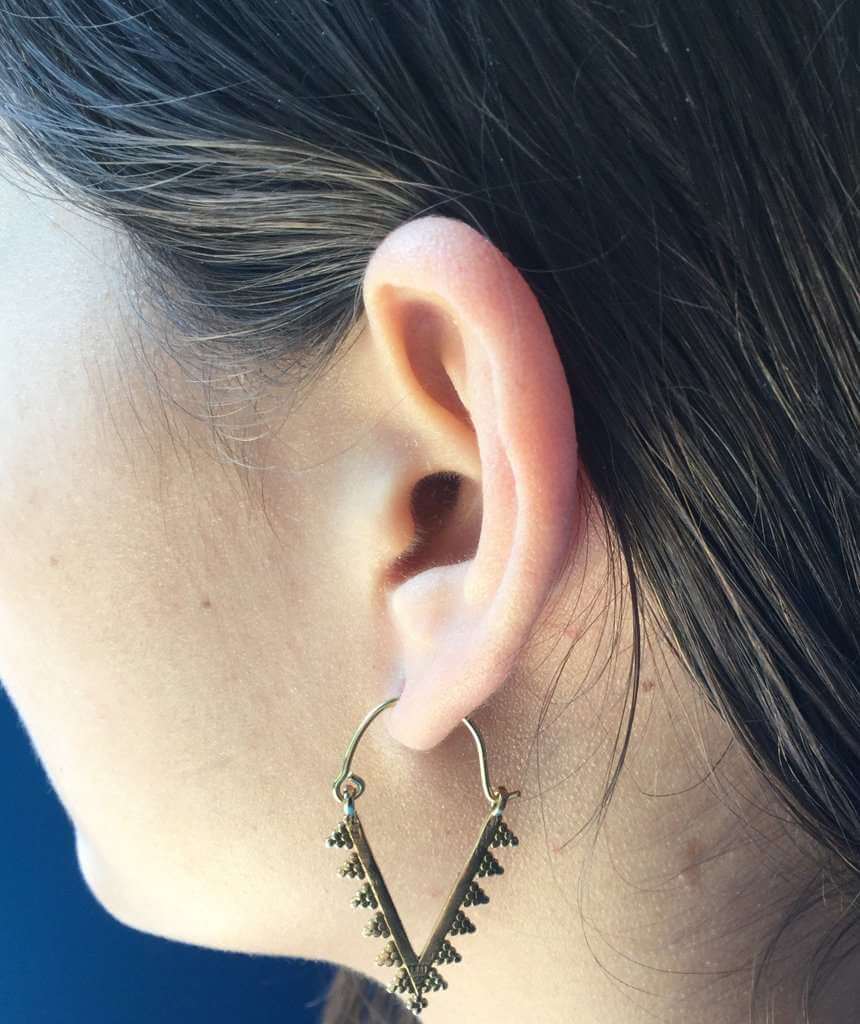Gold Triangle Earrings