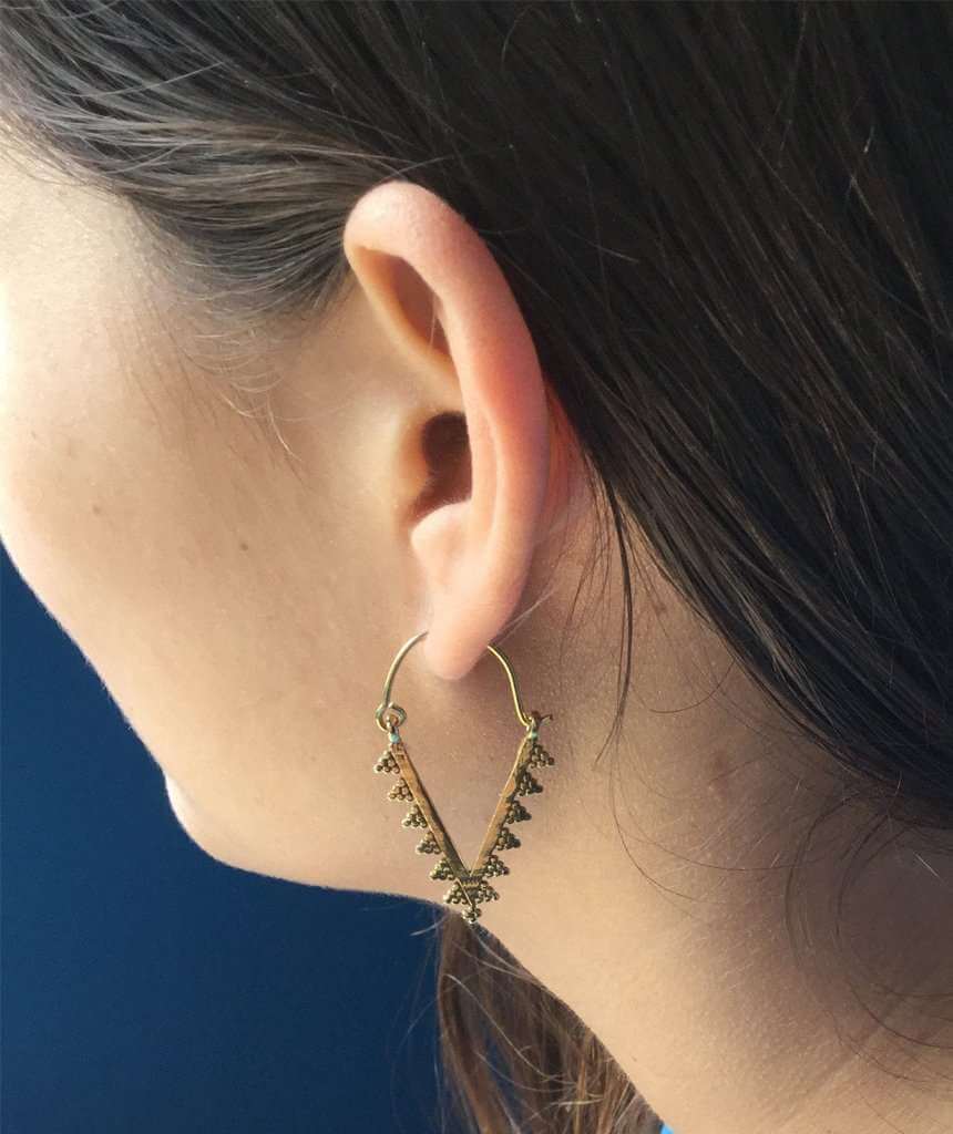 Gold Triangle Earrings