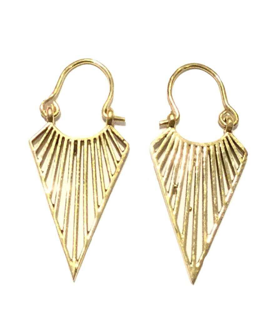 Gold Triangular Statement Earrings