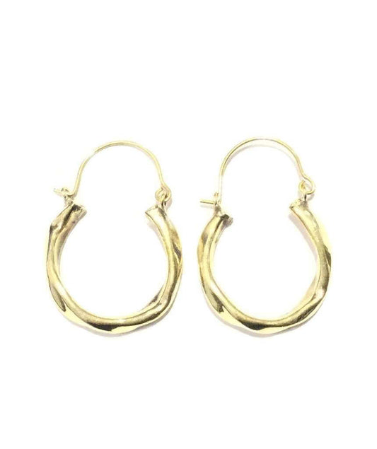 Gold Twist Hoop Earrings