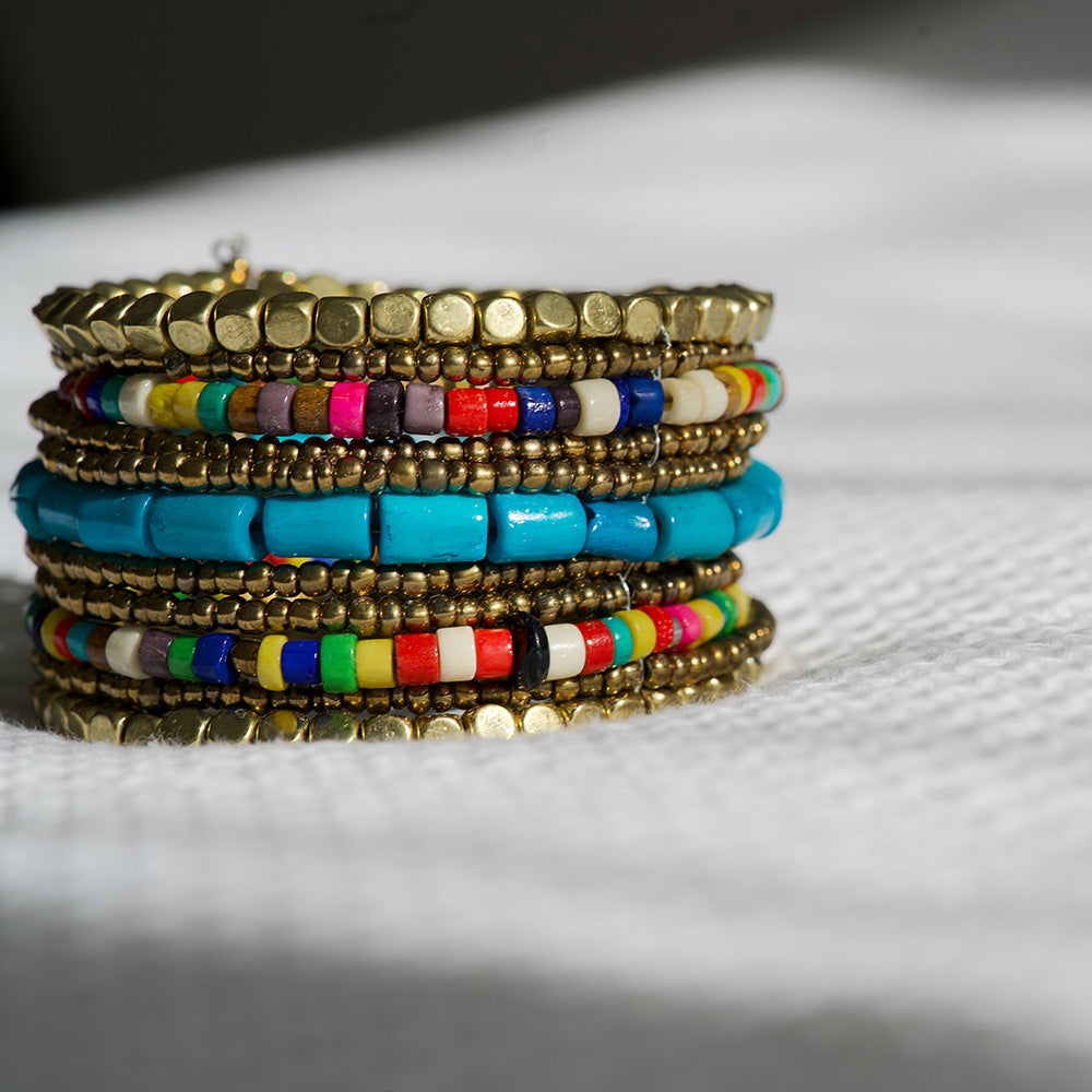 Gold and Turquoise Cuff