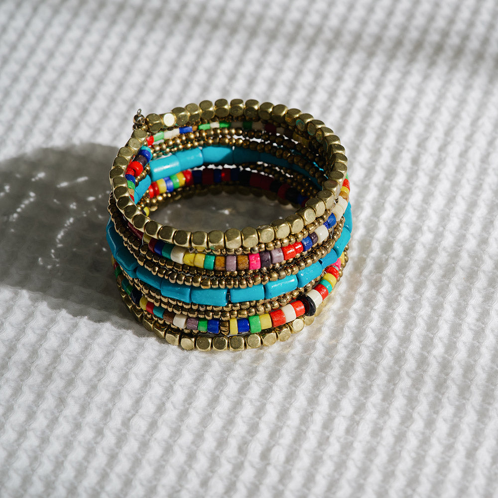 Gold and Turquoise Cuff
