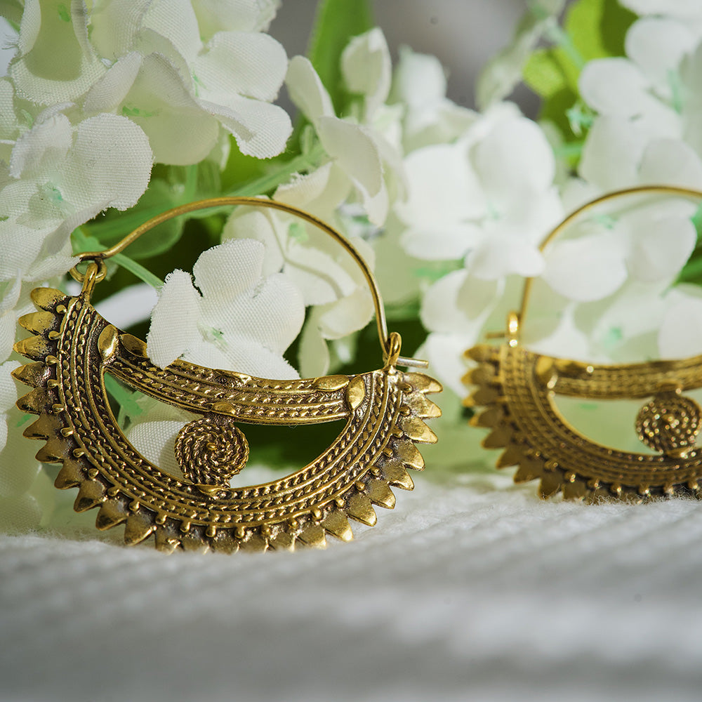 Gold Boat Statement Earrings