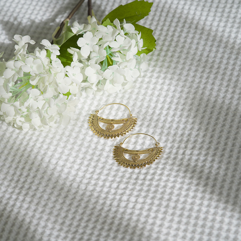 Gold Boat Statement Earrings