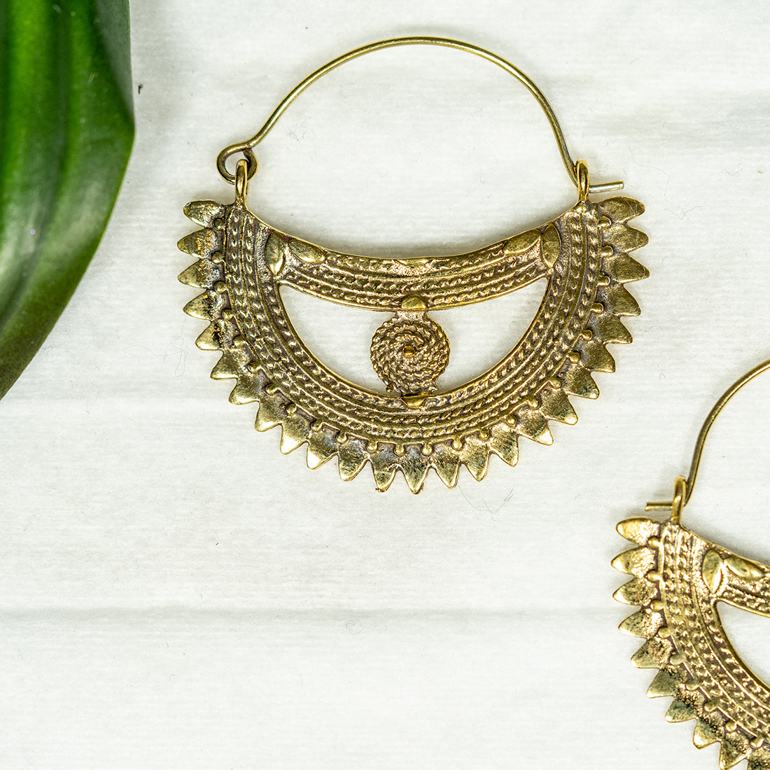 Gold Boat Statement Earrings