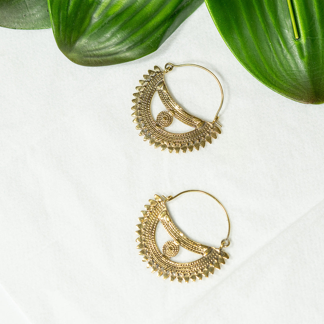 Gold Boat Statement Earrings