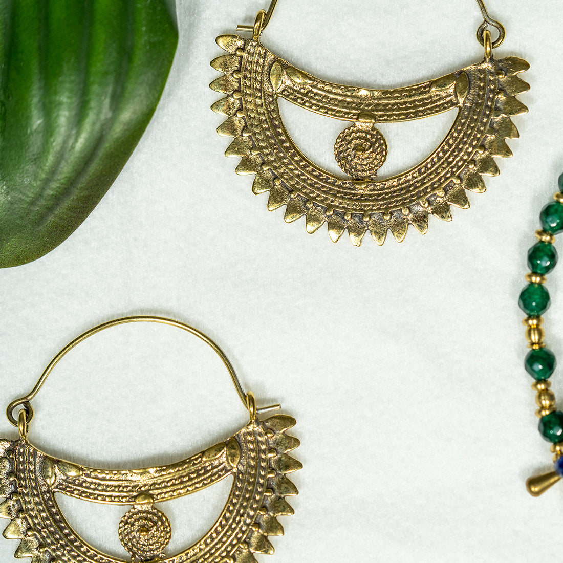 Gold Boat Statement Earrings