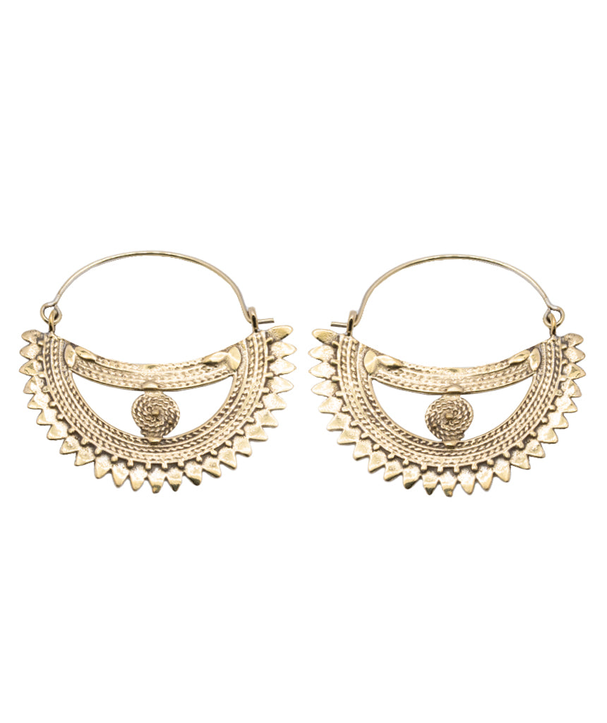 Gold Boat Statement Earrings