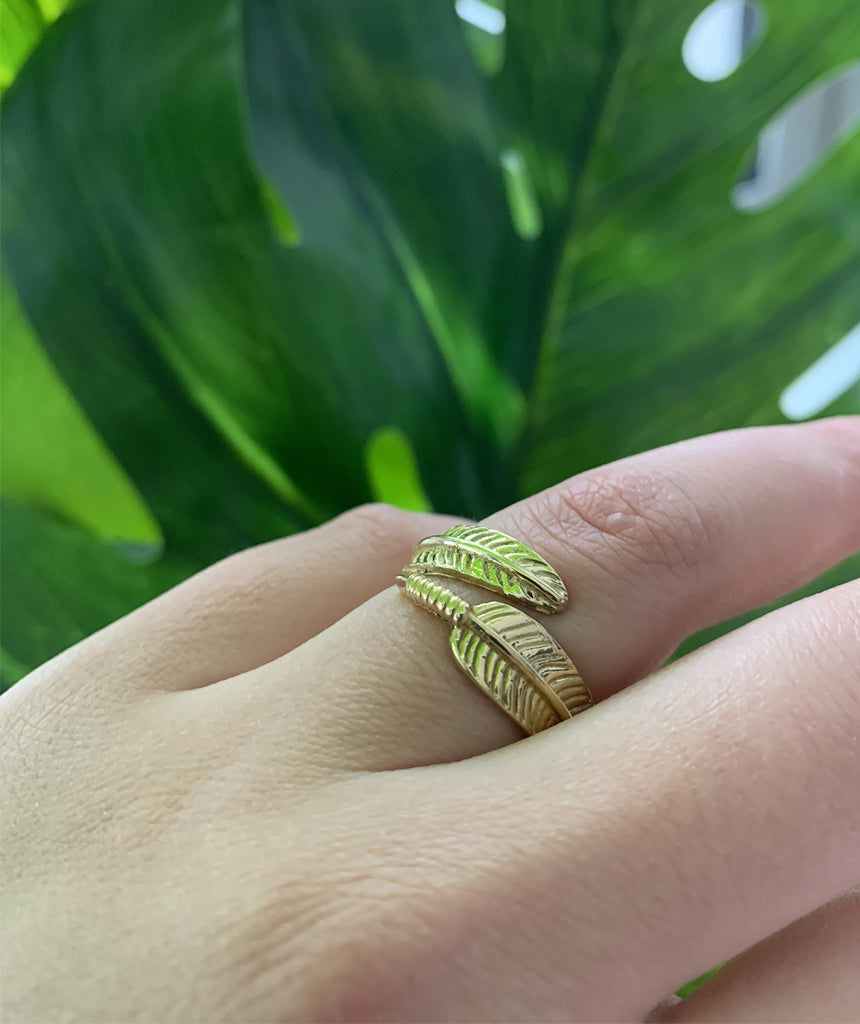 Gold Feather Ring