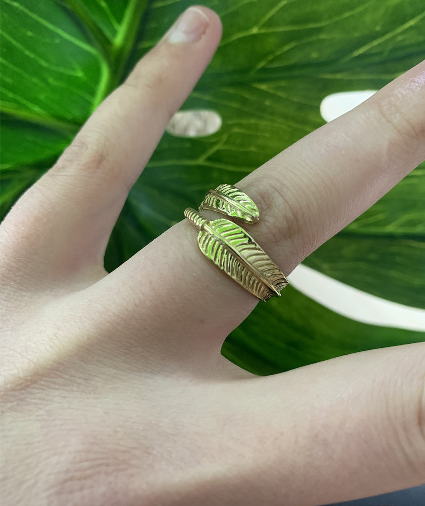 Gold Feather Ring