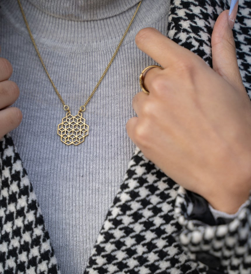 Honeycomb Pendant Necklace