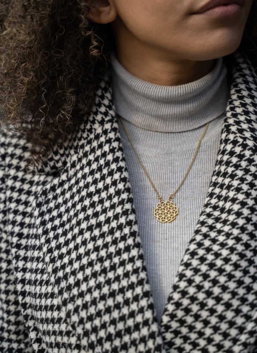 Honeycomb Pendant Necklace