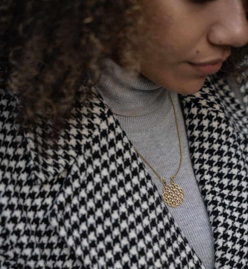 Honeycomb Pendant Necklace