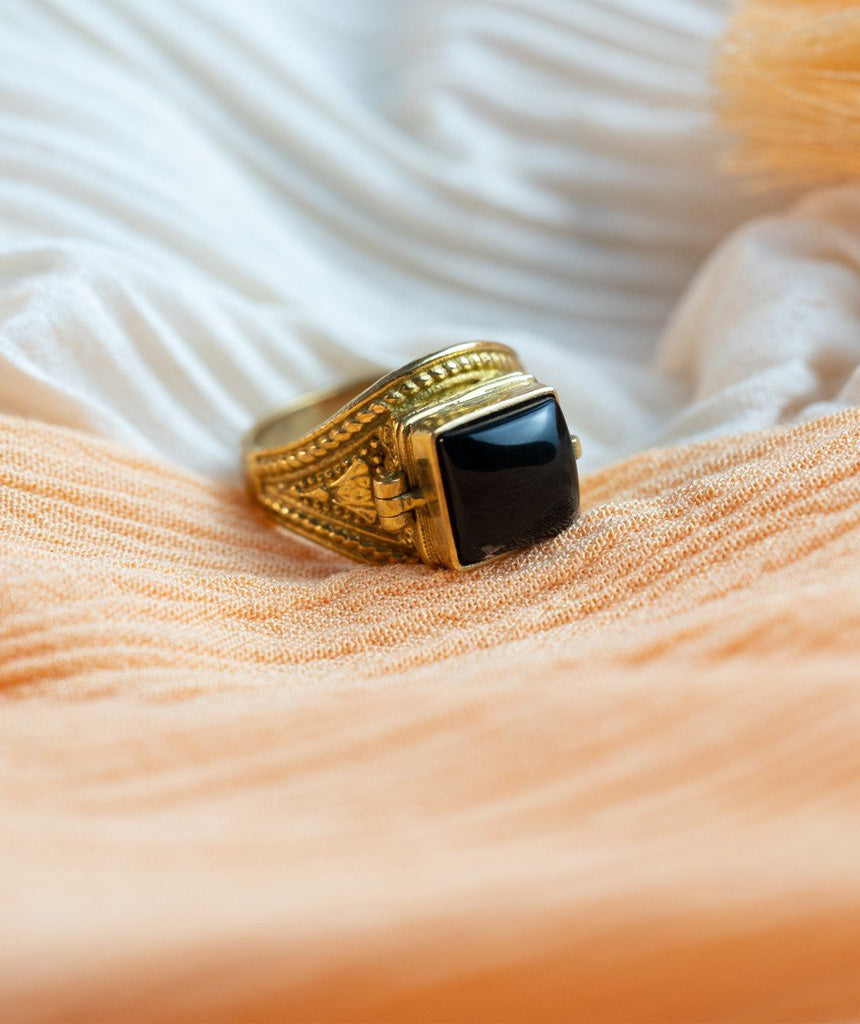 Brass Ring with Square Stone