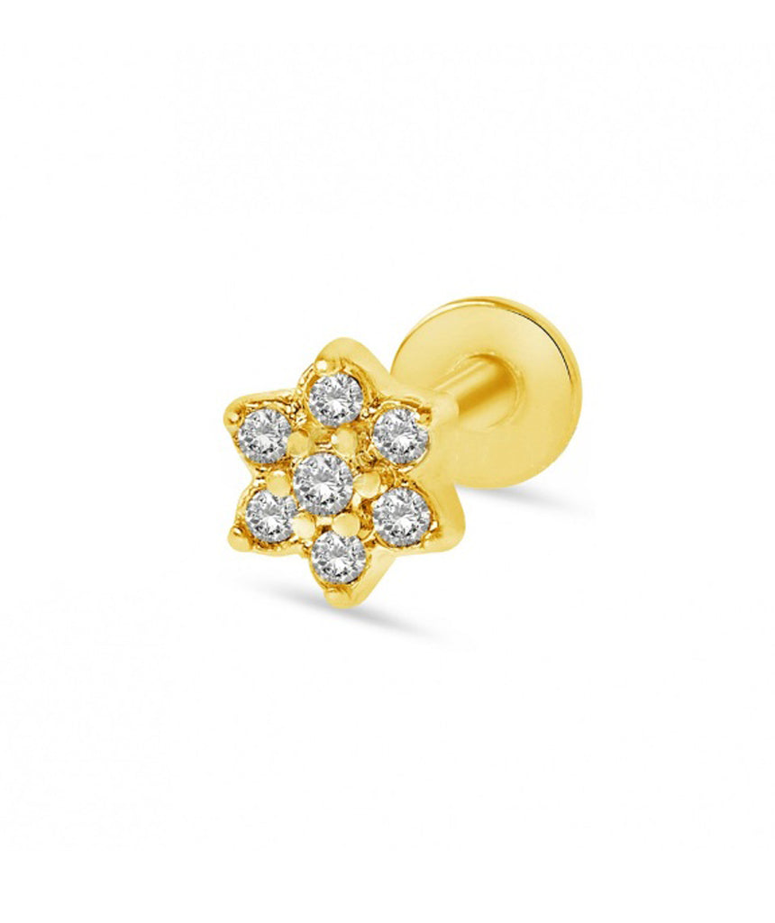 Gold Surgical Steel Big Flower Tragus