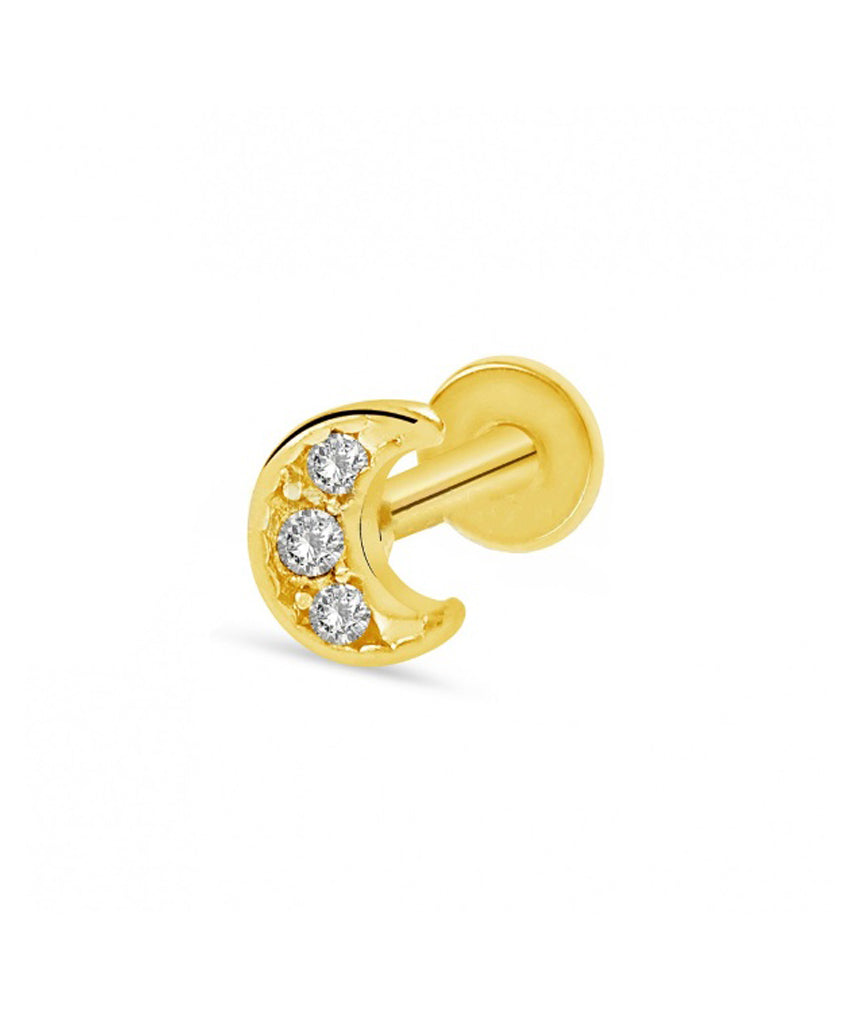 Gold Surgical Steel Moon Tragus