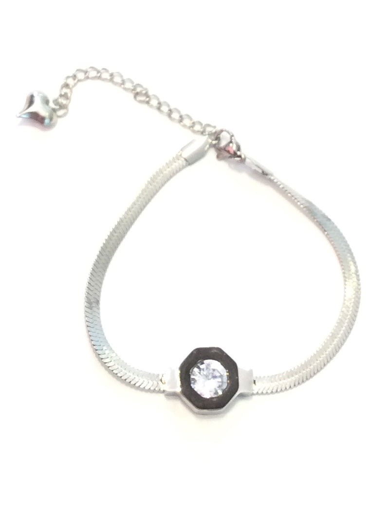 Beautiful Stainless Steel Bracelet With Diamond Detail