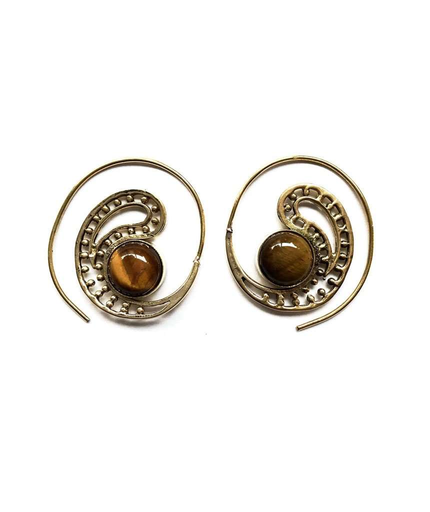 Tribal Earrings With Stone