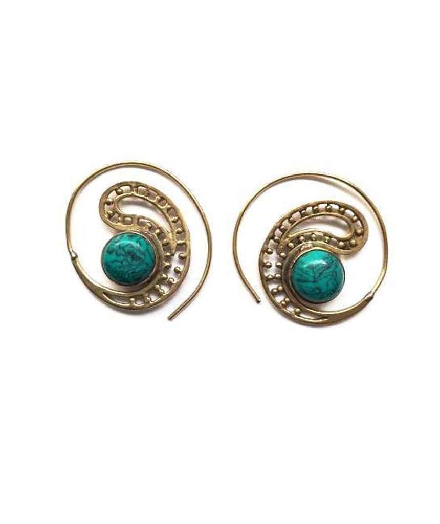 Tribal Earrings With Stone