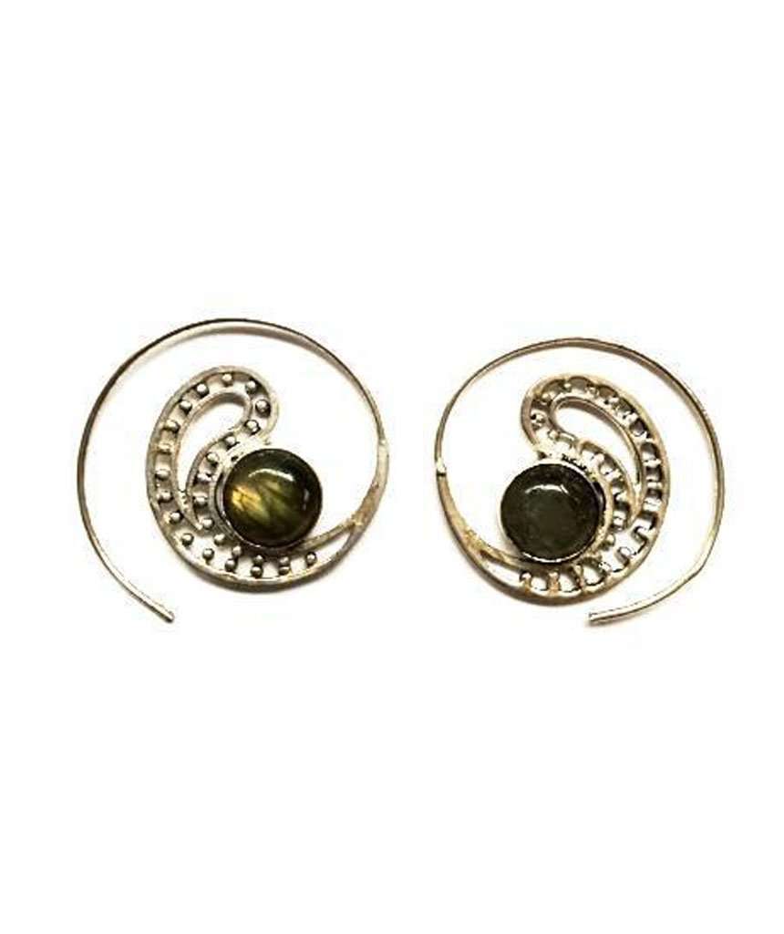 Tribal Earrings With Stone