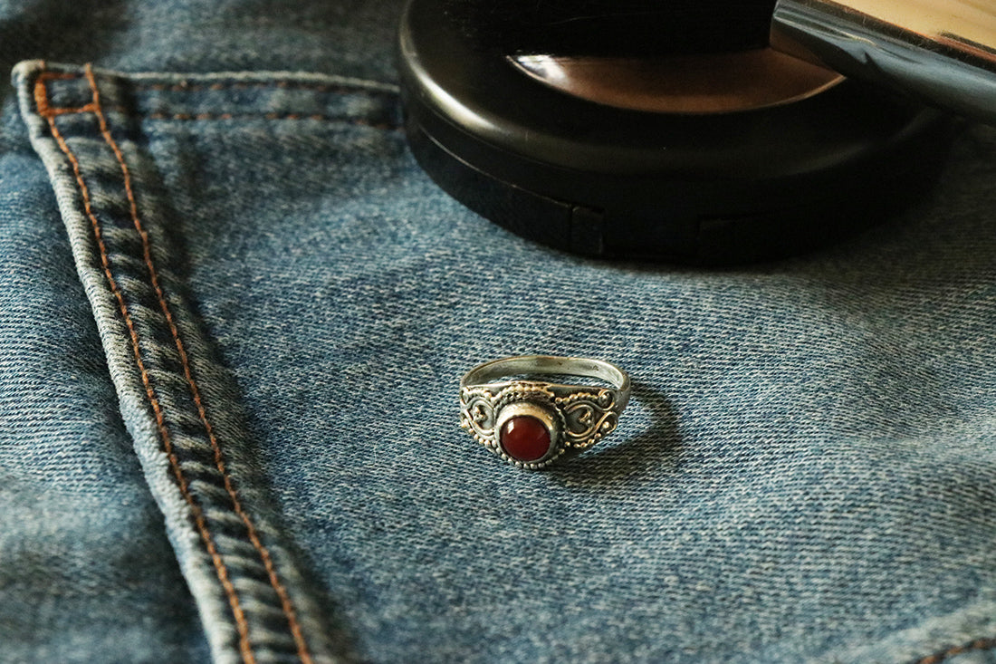 Silver Gemstone Ring