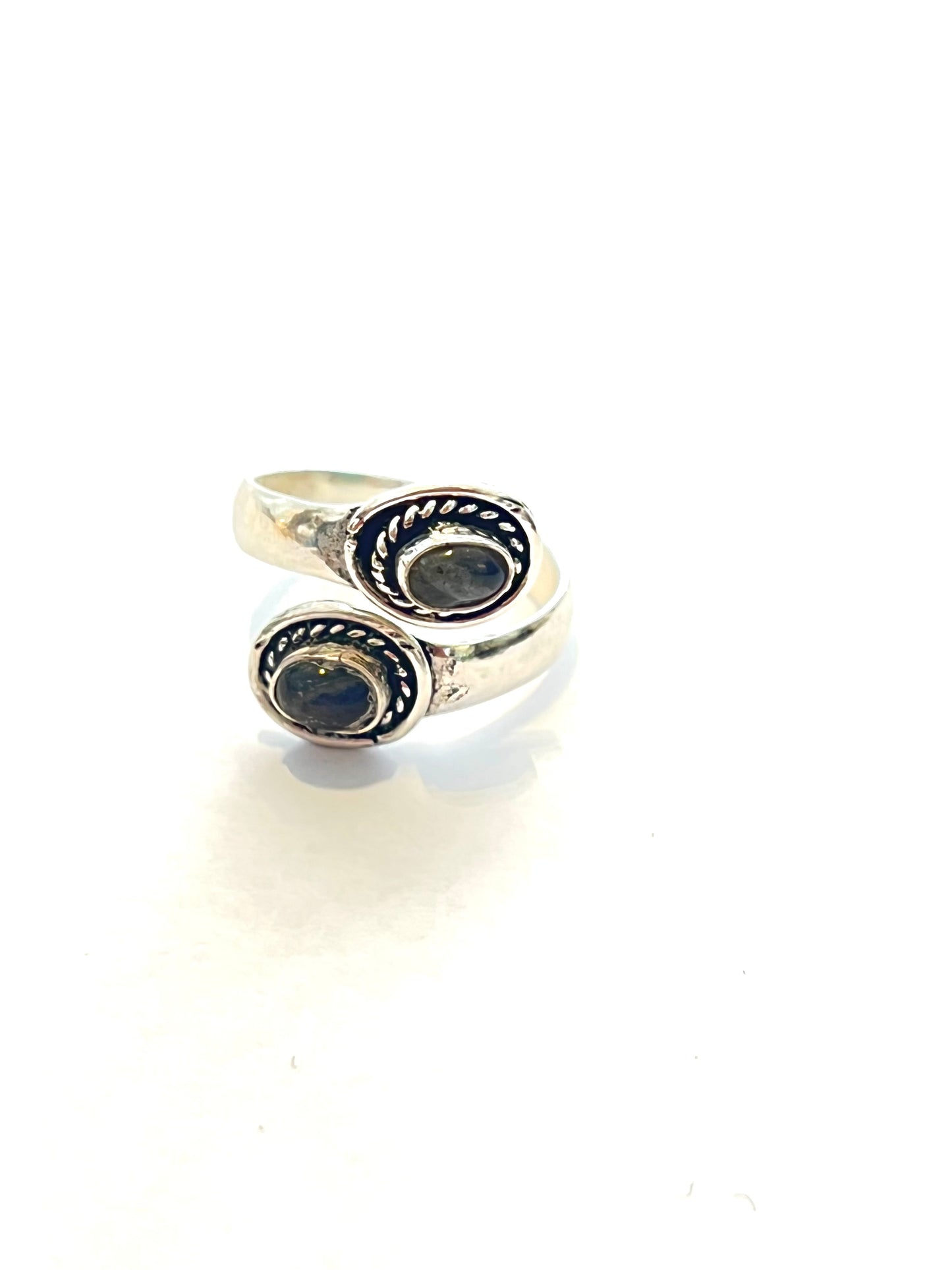 Twisted Double Stone Ring