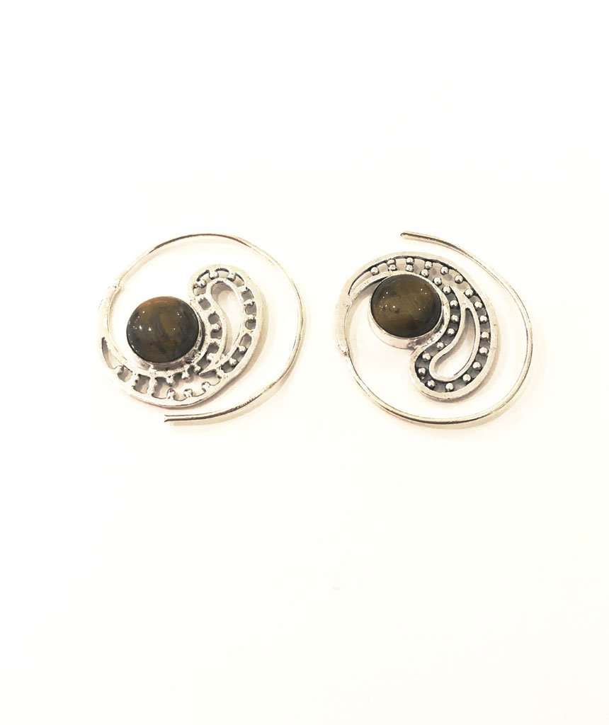 Tribal Earrings With Stone