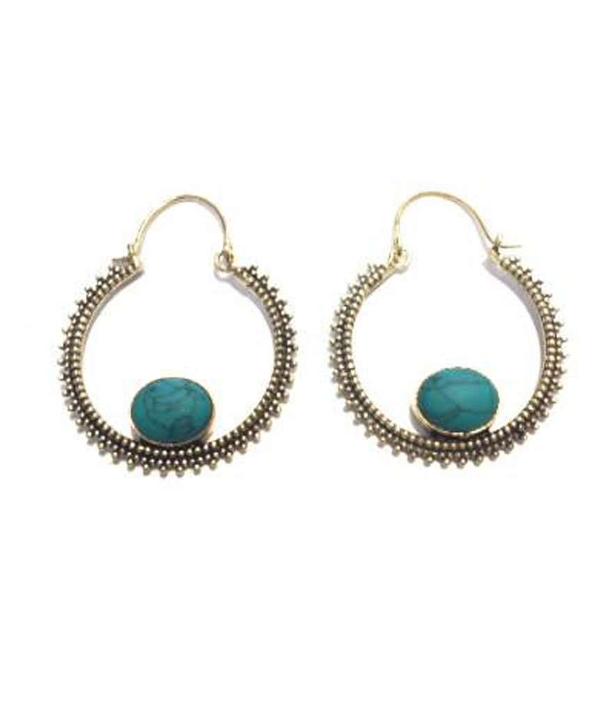 Circular Stone Earrings