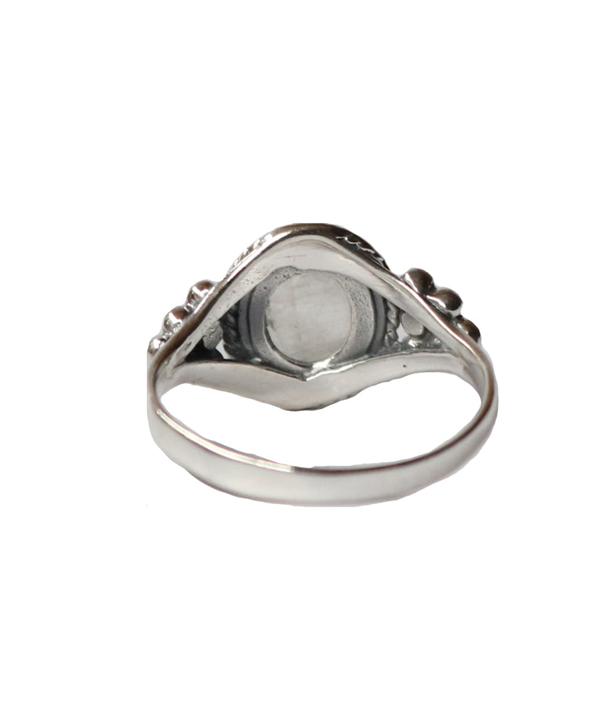 Sterling Silver Oval Ring with Natural Gemstone