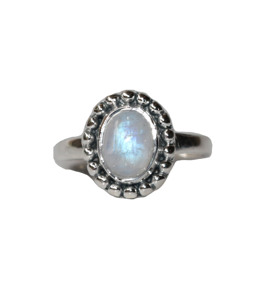 Sterling Silver Ring with Embedded Stone